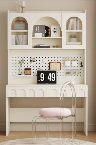 Bàn học liền tủ sách có bảng pegboard GHT-4331