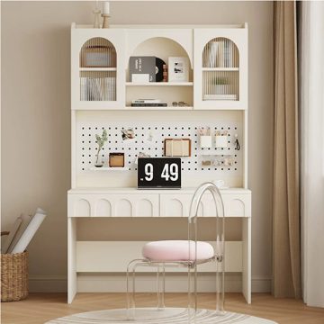 Bàn học liền tủ sách có bảng pegboard GHT-4331