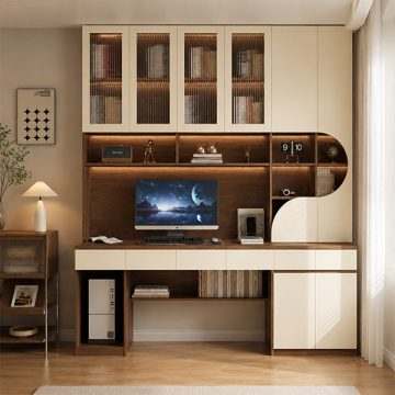Bàn làm việc liền tủ sách kịch sang trọng GHT-4329 - thu vien 6