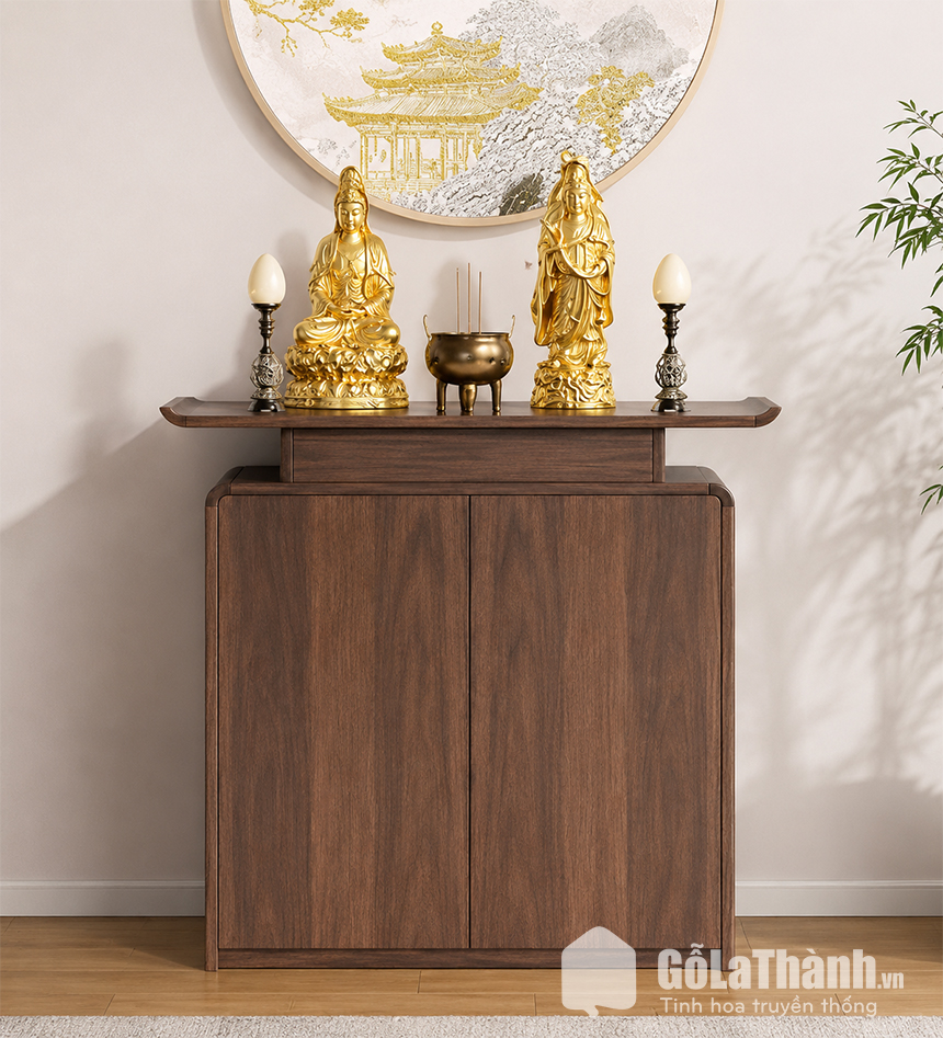 tủ thờ bo cong mềm mại