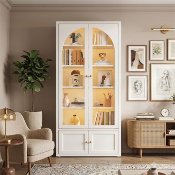 Tủ sách cánh kính trưng bày hiện đại GHT-5402 - thu vien 7