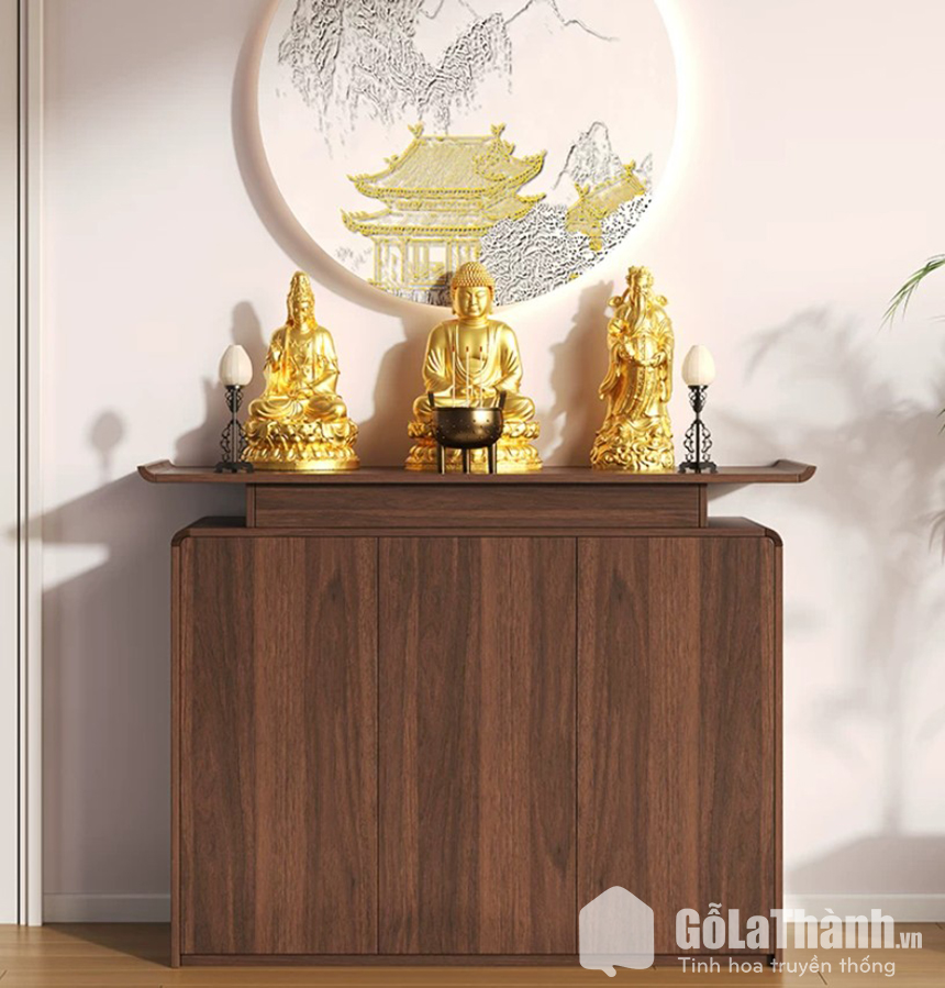 tủ thờ bo cong mềm mại