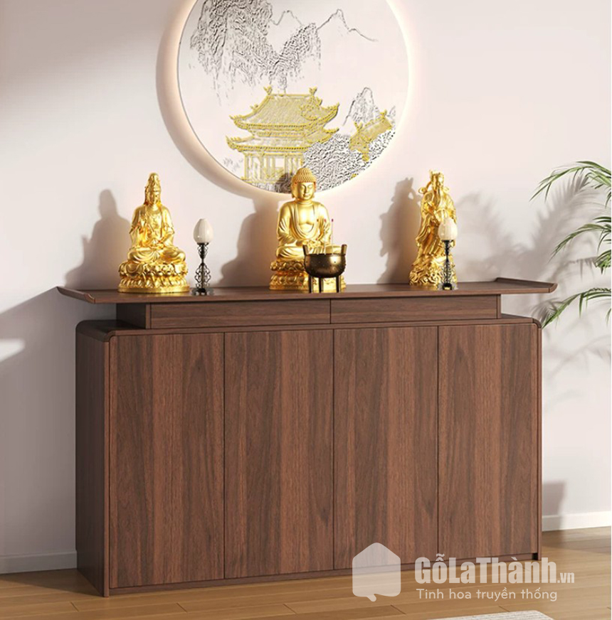 tủ thờ bo cong mềm mại