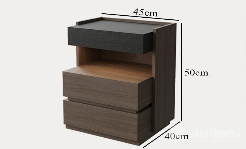 Chi tiết thiết kế Tab đầu giường 3 ngăn kéo hiện đại GHT-5443 Chi tiết thiết kế Tab đầu giường 3 ngăn kéo hiện đại GHT-5443