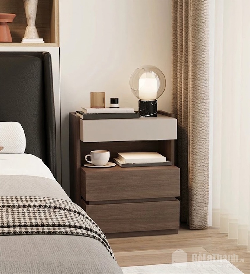Mẫu tab đầu giường 3 ngăn kéo hiện đại GHT-5443 Mẫu tab đầu giường 3 ngăn kéo hiện đại GHT-5443