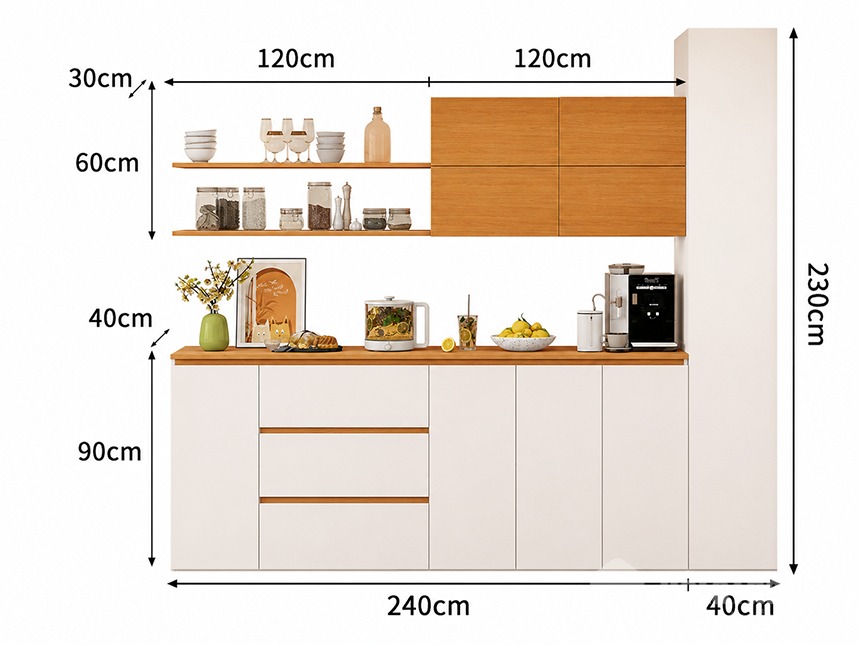 Chi tiết thiết kế Tủ bếp hiện đại gỗ MDF phủ melamine GHT-5322 Chi tiết thiết kế Tủ bếp hiện đại gỗ MDF phủ melamine GHT-5322