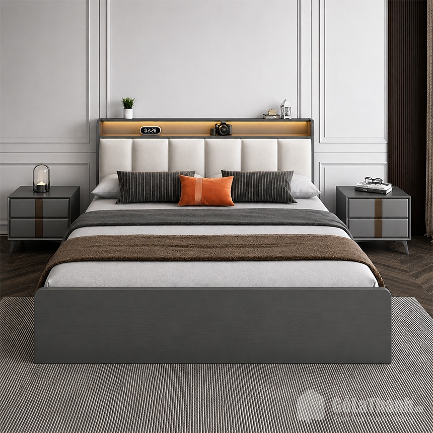 Mẫu giường ngủ có ngăn kéo đa năng hiện đại GHT-4337 Mẫu giường ngủ có ngăn kéo đa năng hiện đại GHT-4337