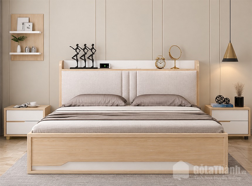 Giường ngủ gỗ công nghiệp hiện đại đẹp GHT-539 - hình ảnh thực tế 1 Giường ngủ gỗ công nghiệp hiện đại đẹp GHT-539 - hình ảnh thực tế 1