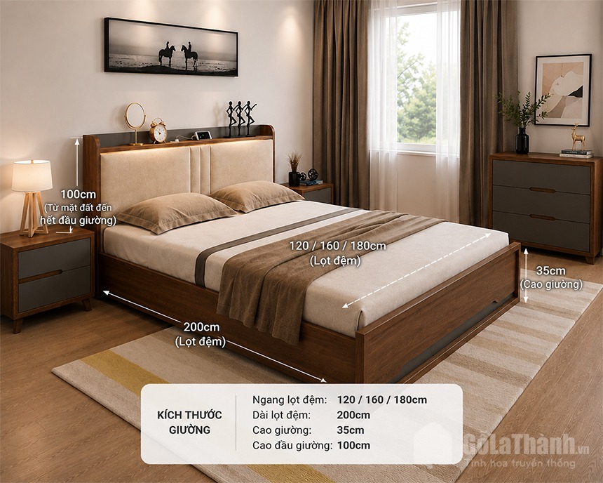 Chi tiết thiết kế Giường ngủ gỗ công nghiệp hiện đại đẹp GHT-539 Chi tiết thiết kế Giường ngủ gỗ công nghiệp hiện đại đẹp GHT-539