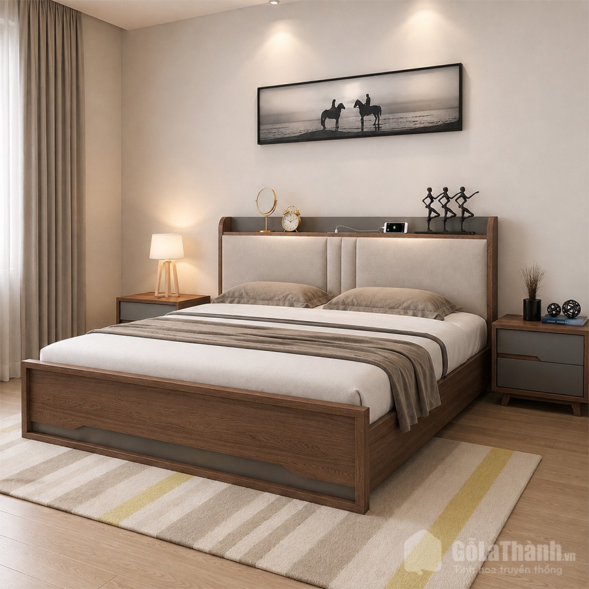 Mẫu giường ngủ gỗ công nghiệp hiện đại đẹp GHT-539 Mẫu giường ngủ gỗ công nghiệp hiện đại đẹp GHT-539