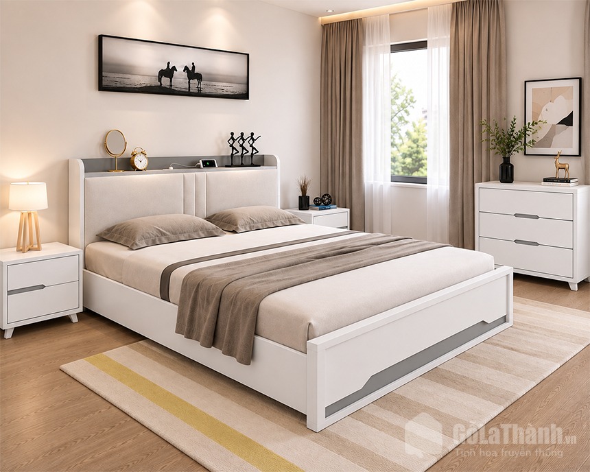 Thiết kế thành giường tạo điểm nhấn Thiết kế thành giường tạo điểm nhấn