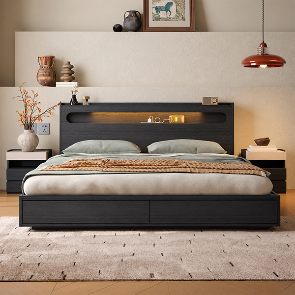 Giường gỗ công nghiệp có ngăn kéo sang trọng GHT-540 Giường gỗ công nghiệp có ngăn kéo sang trọng GHT-540