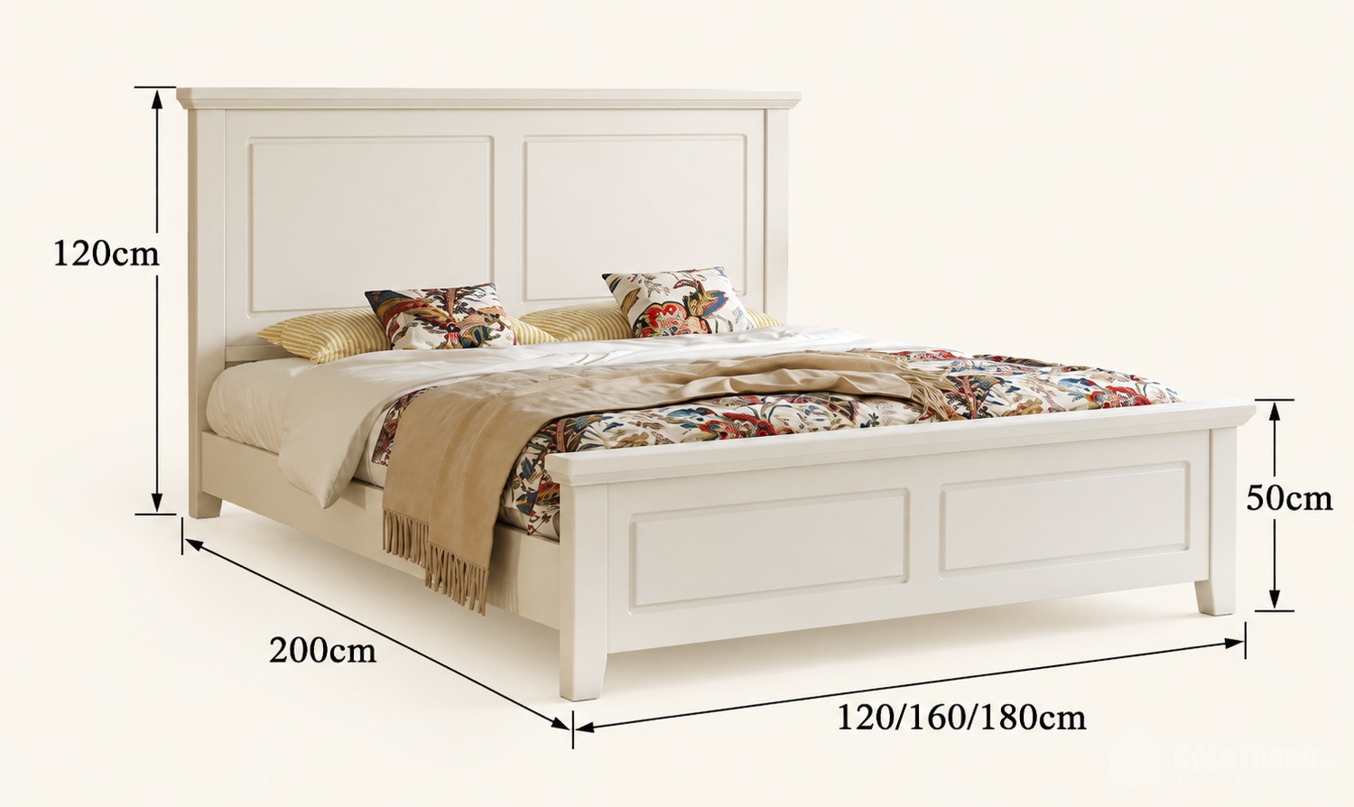 Chi tiết thiết kế Giường tân cổ điển sang trọng gỗ tự nhiên GHT-544 Chi tiết thiết kế Giường tân cổ điển sang trọng gỗ tự nhiên GHT-544