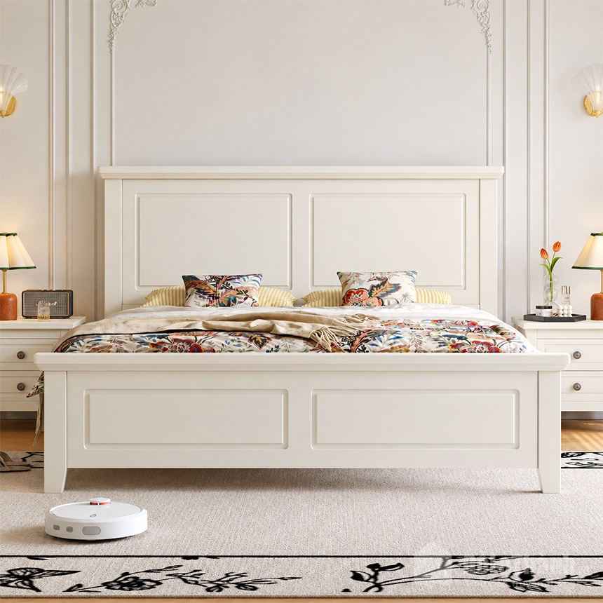 Mẫu giường tân cổ điển sang trọng gỗ tự nhiên GHT-544 Mẫu giường tân cổ điển sang trọng gỗ tự nhiên GHT-544