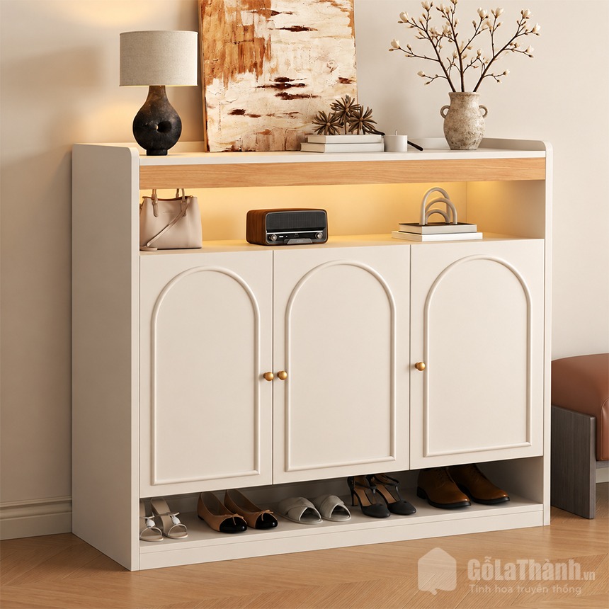 Mẫu tủ giày cánh mở hiện đại gỗ công nghiệp GHT-51905