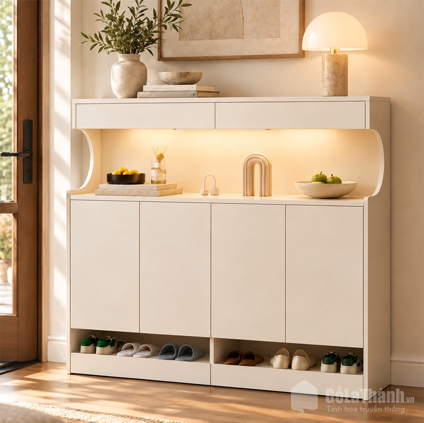 Mẫu tủ giày hiện đại gỗ công nghiệp đẹp GHT-51912 Mẫu tủ giày hiện đại gỗ công nghiệp đẹp GHT-51912