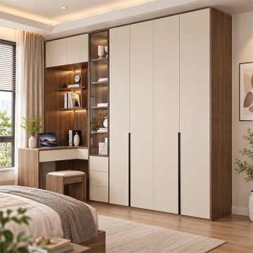 Tủ áo kết hợp bàn làm việc tiện lợi bằng gỗ GHT-5453