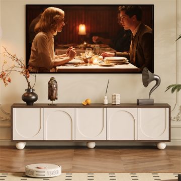 Kệ tivi chân tiện tròn độc đáo cho phòng khách hiện đại GHT-435