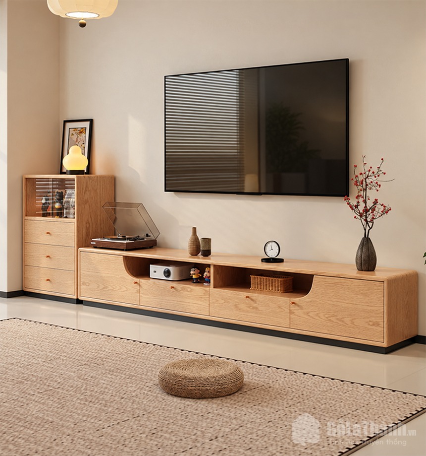 Thiết kế kệ tivi gỗ tự nhiên hiện đại Thiết kế kệ tivi gỗ tự nhiên hiện đại