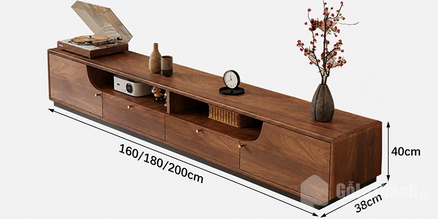 Chi tiết thiết kế kệ tivi gỗ tự nhiên hiện đại sang trọng GHT-438 Chi tiết thiết kế kệ tivi gỗ tự nhiên hiện đại sang trọng GHT-438