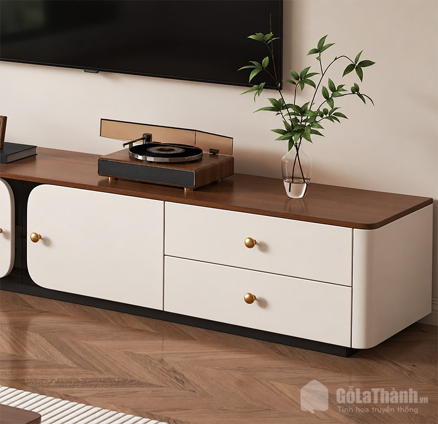 Thiết kế kệ tivi bo góc sang trọng và hiện đại Thiết kế kệ tivi bo góc sang trọng và hiện đại