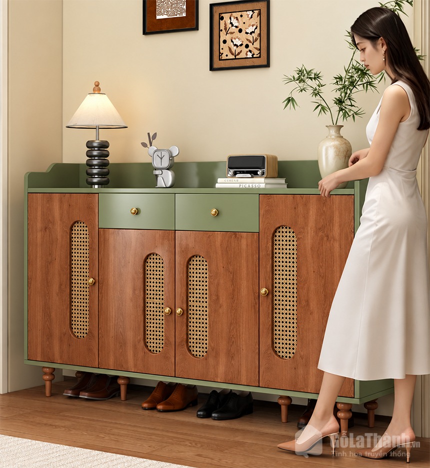 Thiết kế tủ giày phong cách vintage ấn tượng Thiết kế tủ giày phong cách vintage ấn tượng
