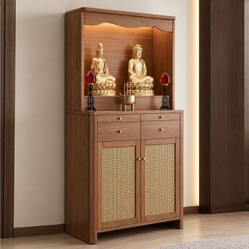Tủ thờ cánh mây bo góc thiết kế trang nghiêm GHT-5521