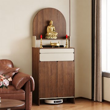 Tủ thờ vòm mềm mại, đơn giản GHT-5522