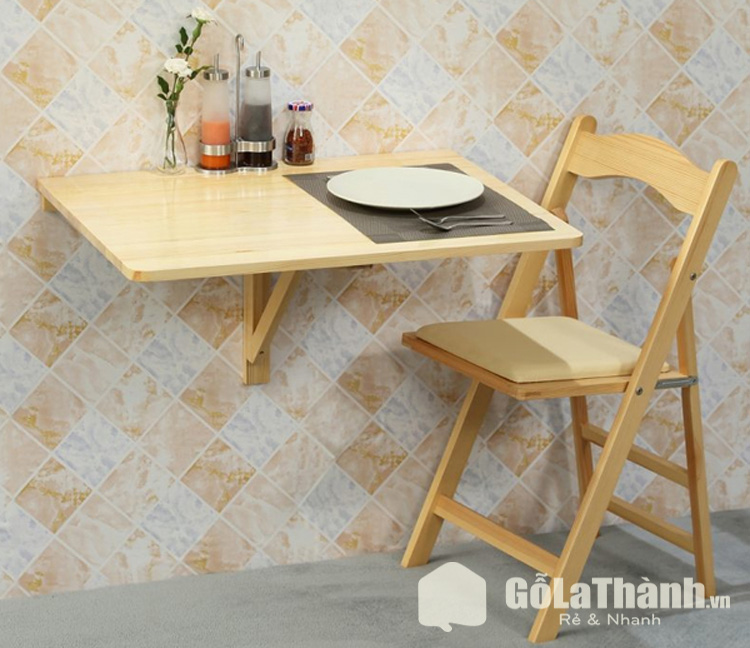 bàn gỗ gắn tường 1 ghế