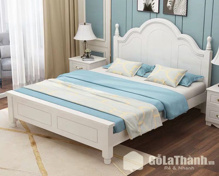 giường ngủ gỗ màu trắng