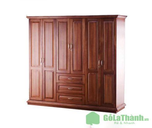 tủ quần áo gỗ 6 cánh kích thước lớn